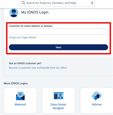 Logging In to IONOS Products .